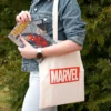 Marvel - Logo Jutebeutel beige