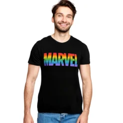 Marvel - Rainbow Pride Logo T-Shirt schwarz
