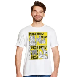 Meow T-Shirt für Night of the Living Cat Fans weiß