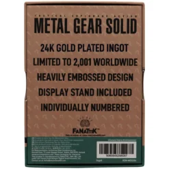 Metal Gear Solid 2 Metallbarren Raiden 24k Gold Plated Limited Edition