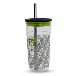 Minecraft - Creeper Becher mit Strohhalm