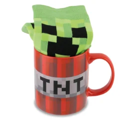 Minecraft - Creeper Socken und TNT Tasse Set