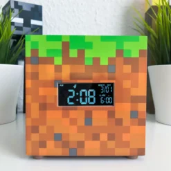 Minecraft - Grasblock Wecker mit Licht