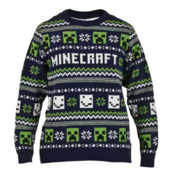 Minecraft - Pattern Strickpullover blau
