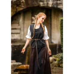 Mittelalter Baumwollweste Franziska schwarz