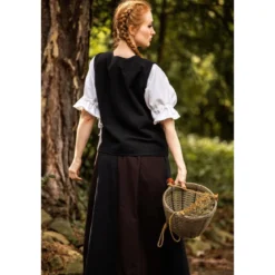 Mittelalter Baumwollweste Franziska schwarz