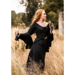 Mittelalter Bluse Carmen schwarz