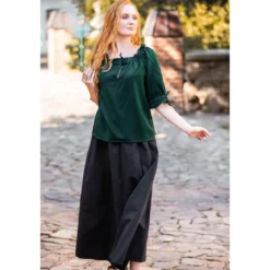 Mittelalter Bluse Kurzarm Vera grün