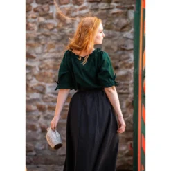 Mittelalter Bluse Kurzarm Vera grün
