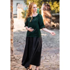 Mittelalter Bluse Kurzarm Vera grün