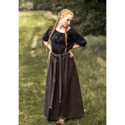 Mittelalter Bluse Kurzarm Vera schwarz