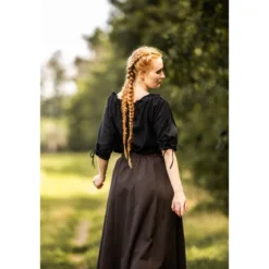 Mittelalter Bluse Kurzarm Vera schwarz
