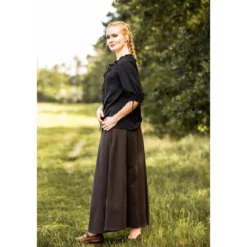 Mittelalter Bluse Kurzarm Vera schwarz