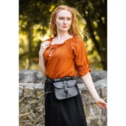 Mittelalter Bluse Kurzarm Vera braun