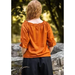 Mittelalter Bluse Kurzarm Vera braun