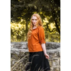 Mittelalter Bluse Kurzarm Vera braun