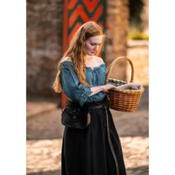 Mittelalter Bluse Kurzarm Vera blau