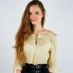 Mittelalter Bluse Kurzarm Vera hanf