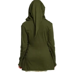 Mittelalter Bluse Lea mit Kapuze grün