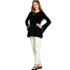 Mittelalter Bluse Lea mit Kapuze schwarz