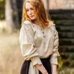 Mittelalter Bluse mit Schnürung