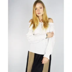 Mittelalter Bluse mit Spitze Bettina weiß