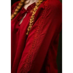 Mittelalter Bluse mit Spitze Bettina rot