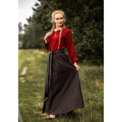 Mittelalter Bluse mit Spitze Bettina rot