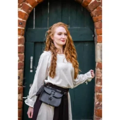 Mittelalter Bluse mit Spitze Bettina beige