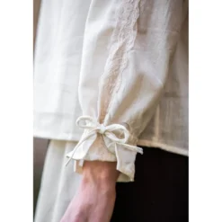 Mittelalter Bluse mit Spitze Bettina beige