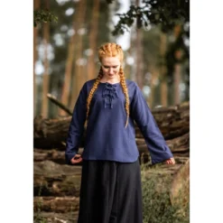 Mittelalter Bluse Tilda blau
