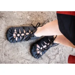 Mittelalter Bundschuhe aus Nubukleder schwarz