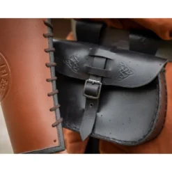 Mittelalter Gürteltasche Alba mit Prägung schwarz