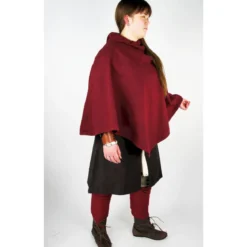 Mittelalter Gugel Egill mit Stickerei rot