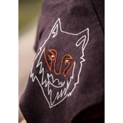 Mittelalter Gugel Tyr mit Wolfsstickerei braun