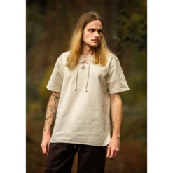 Mittelalter Hemd Erhart Kurzarm beige