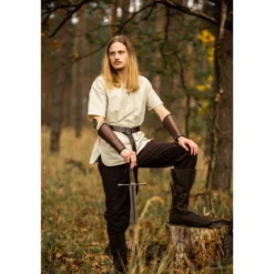 Mittelalter Hemd Erhart Kurzarm beige