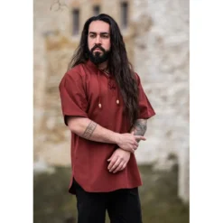 Mittelalter Hemd Erik Kurzarm rot