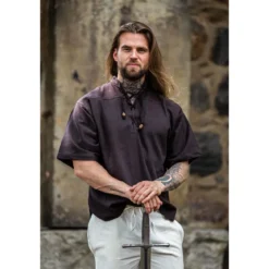 Mittelalter Hemd Erik Kurzarm braun