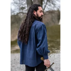 Mittelalter Hemd Leopold blau