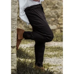 Mittelalter Hose Oskar mit Ziernaht schwarz