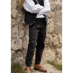 Mittelalter Hose Oskar mit Ziernaht schwarz