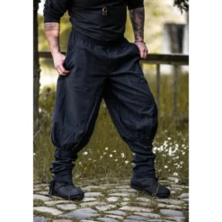 Mittelalter Hose Tiago mit Beinschnürung schwarz