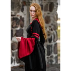 Mittelalter Kapuzenkleid Isolde schwarz-rot