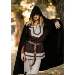 Mittelalter keltische Tunika Aidan dunkelbraun-beige