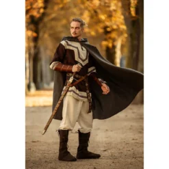 Mittelalter keltische Tunika Aidan dunkelbraun-beige