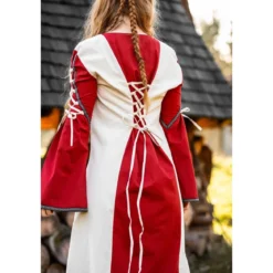 Mittelalter Kleid Amalia beige-rot