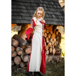 Mittelalter Kleid Amalia beige-rot