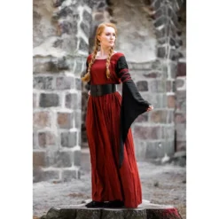 Mittelalter Kleid Dorell rot-schwarz