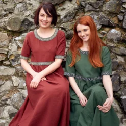 Mittelalter Kleid Ennlin mit Kurzarm grün